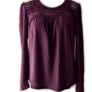 NWT DR2 by Daniel Rainn Wine Longsleeve Top S